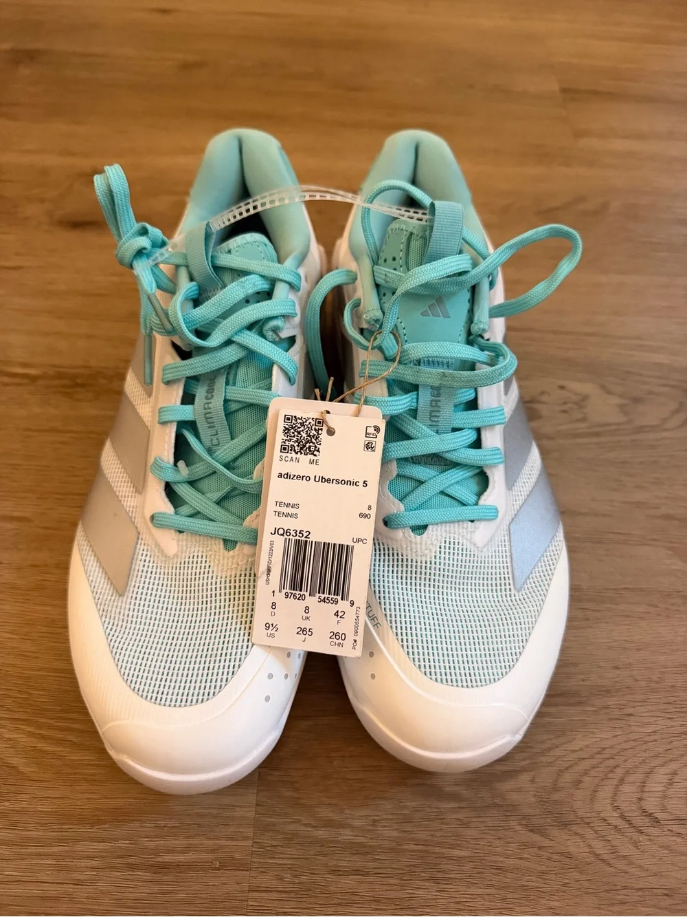 NEW ✨ Adidas Adizero Ubersonic 5 - Women's 9.5 - Aqua / White - Tennis - NEW ✨